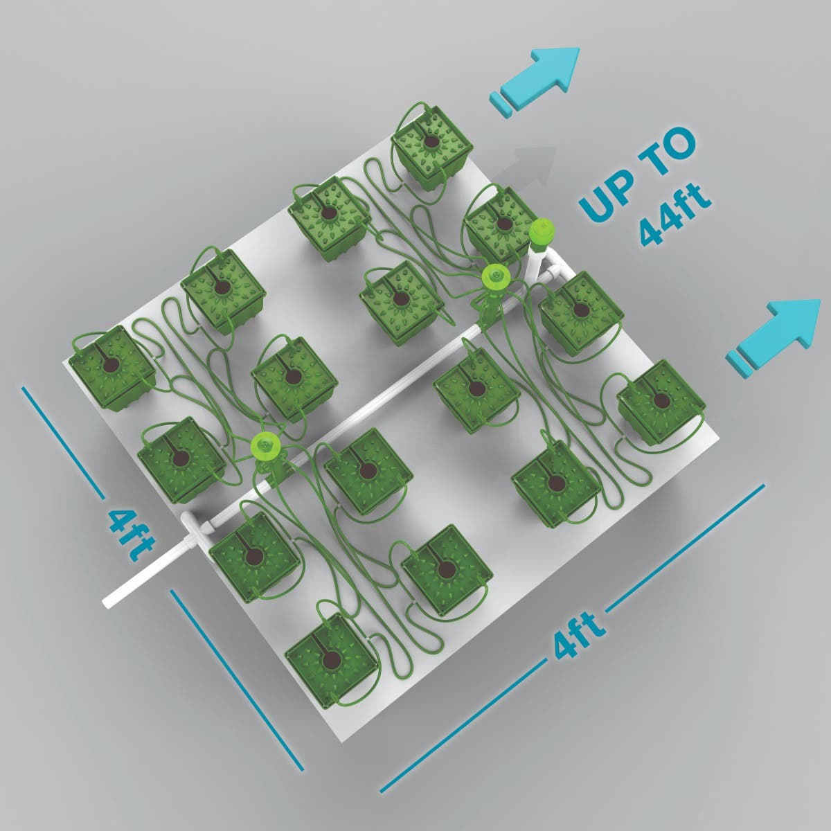 16 Plant FloraCap Irrigation Kit w 12 Gal Pots