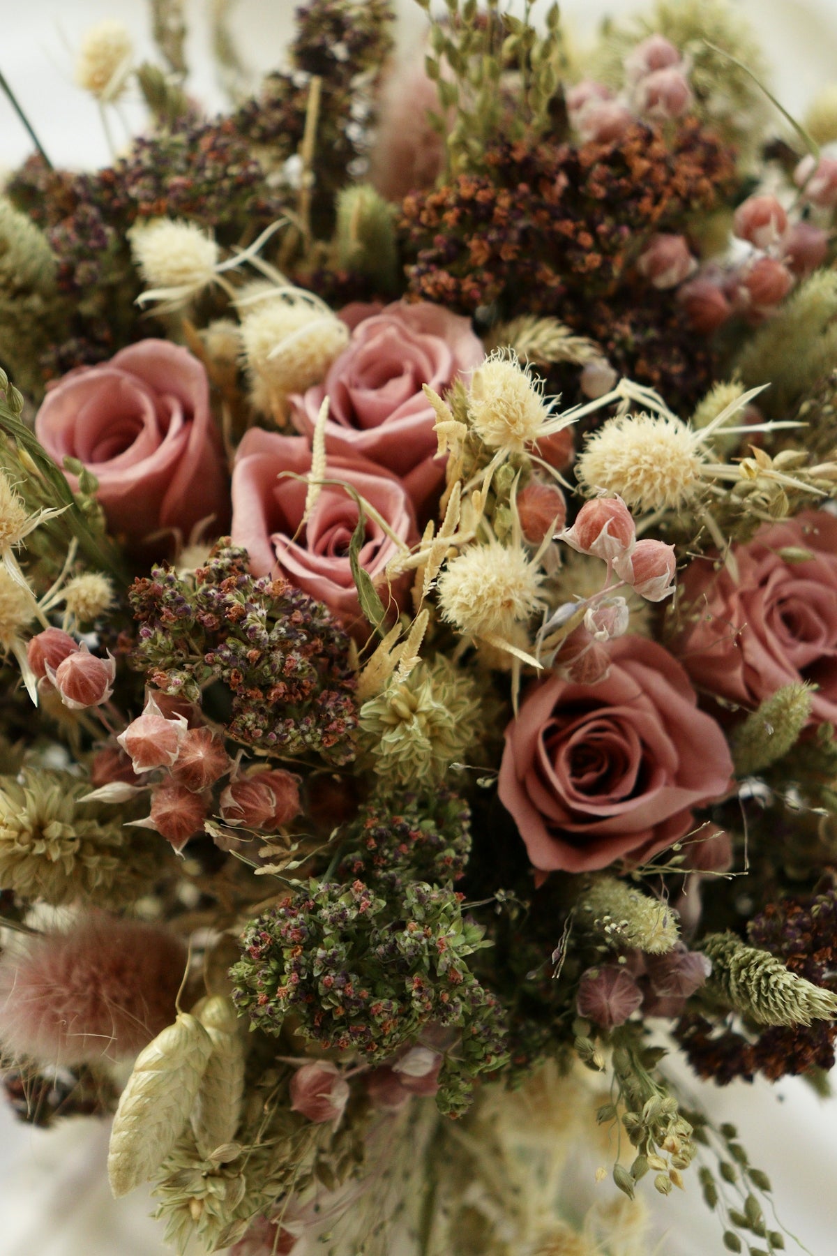 a close up of a bouquet of flowers