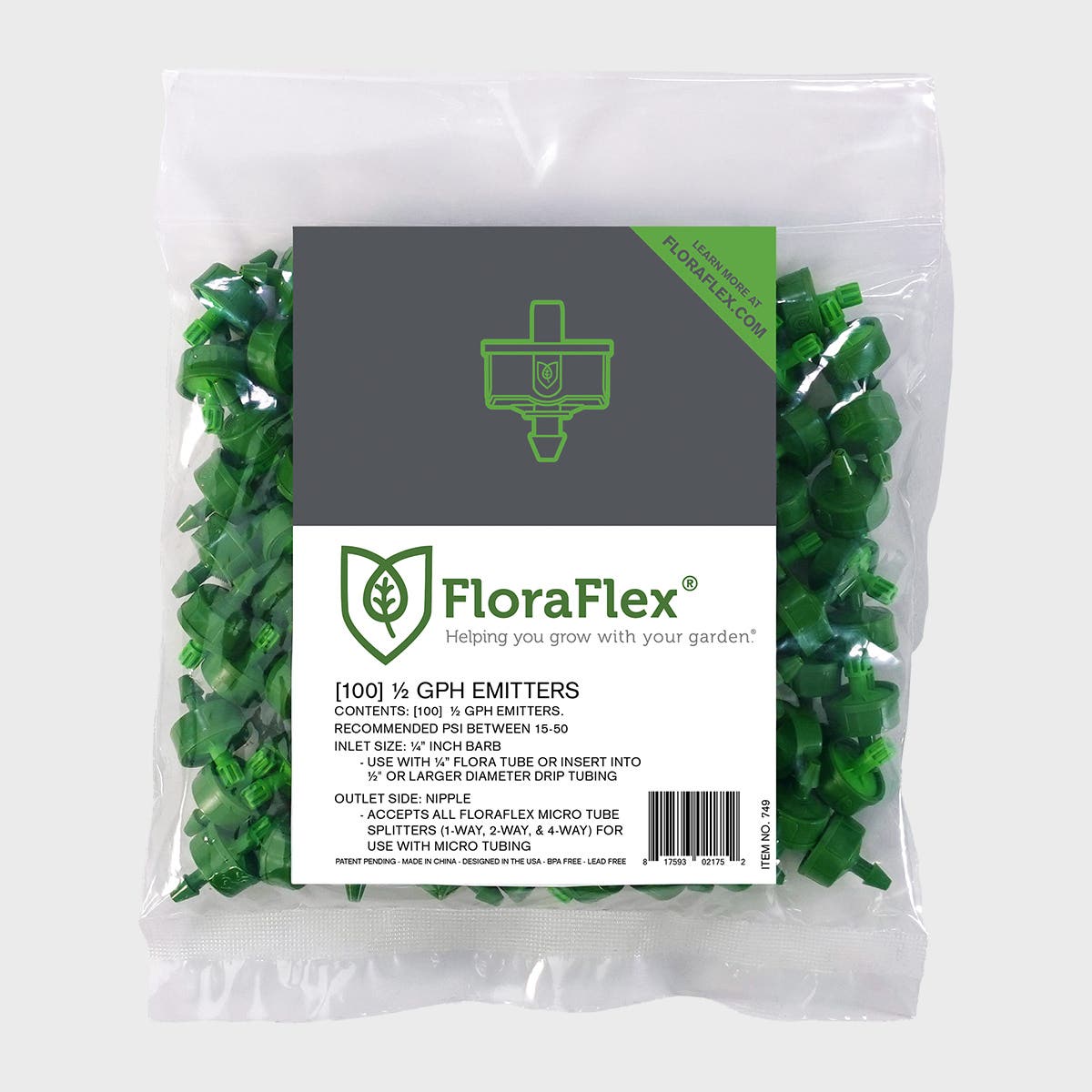 FloraFlex Micro Drip | Emitter 1/2 GPH | 100pk, 1000pk