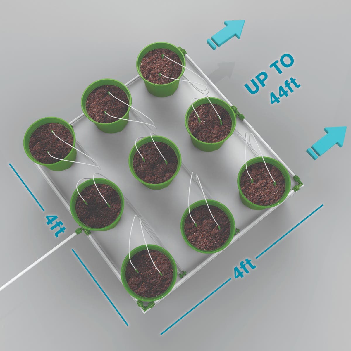 9 Plant Micro Drip Irrigation Kit w/ 3 Gal Pots