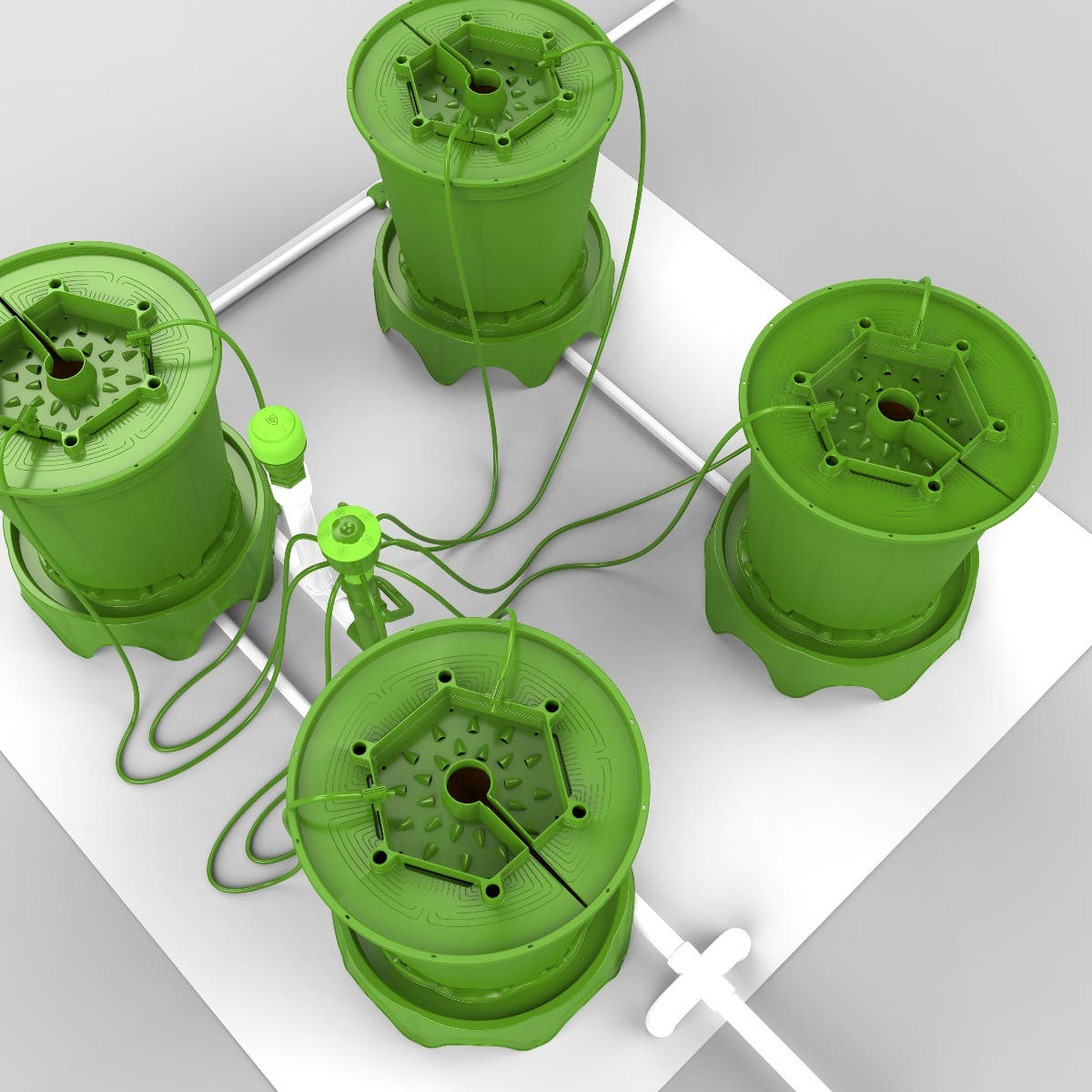 4 Plant FloraCap Irrigation & Drainage Kit w/ 5 Gal Pots