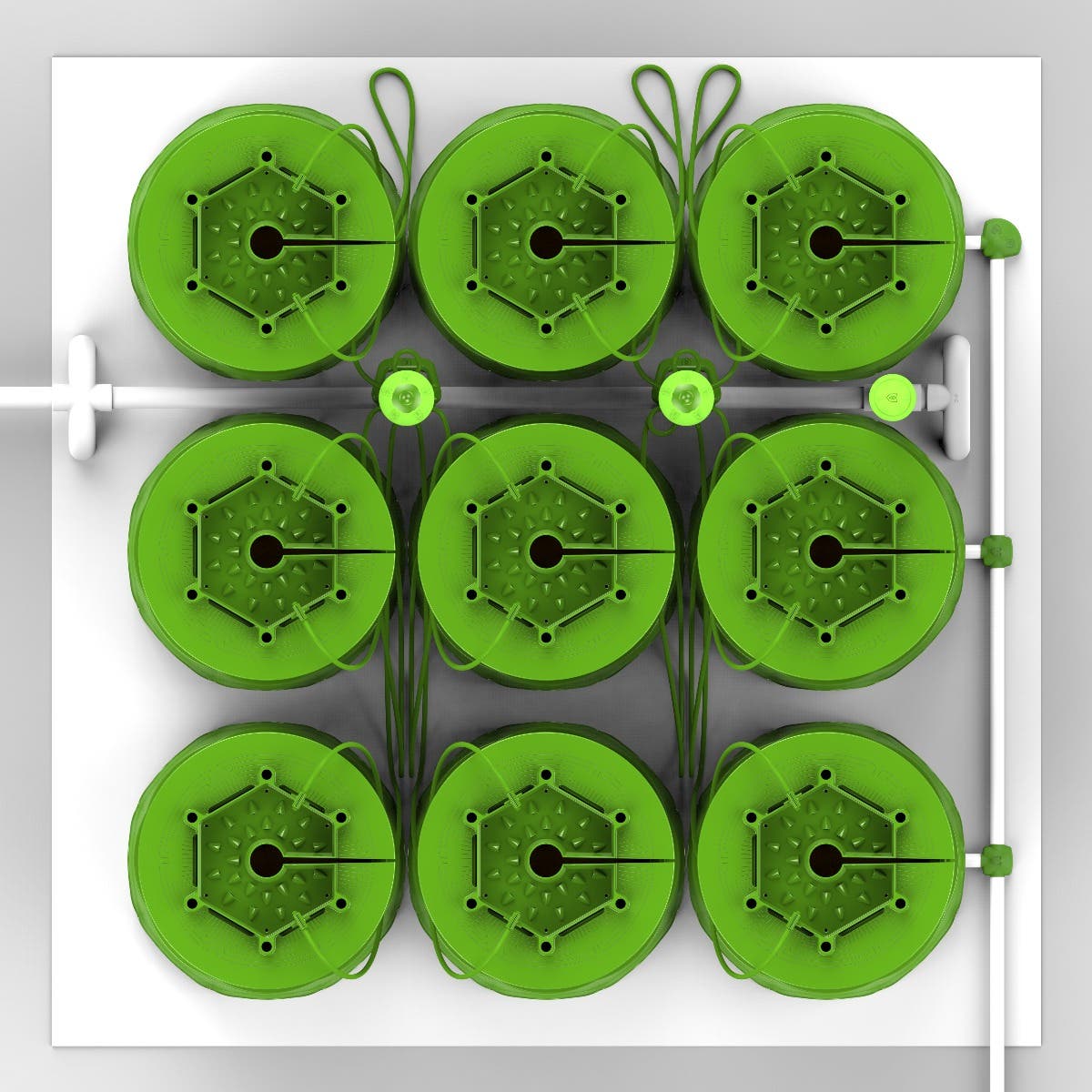 9 Plant FloraCap Irrigation & Drainage Kit w/ 3 Gal Pots