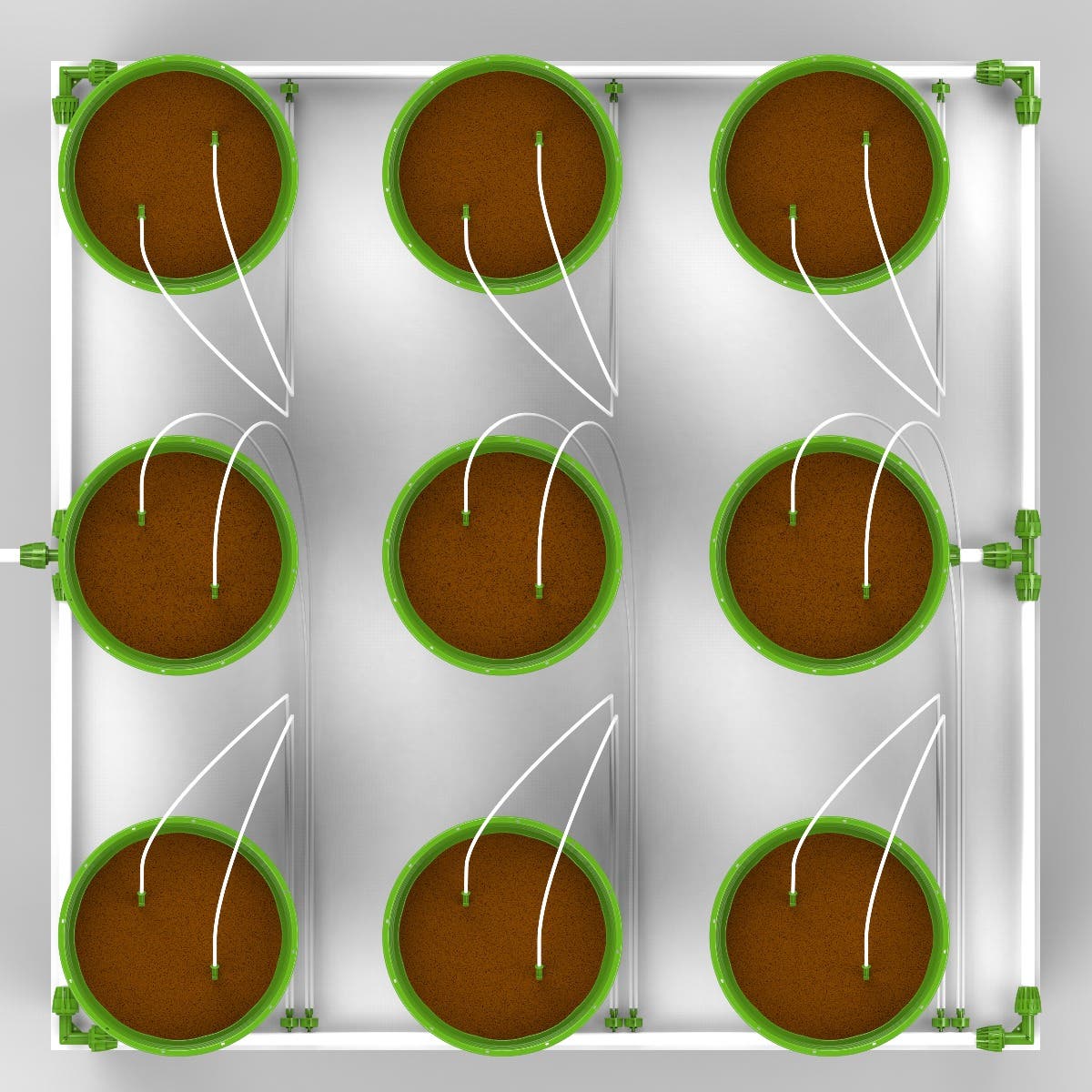 9 Plant Micro Drip Irrigation Kit w/ 3 Gal Pots