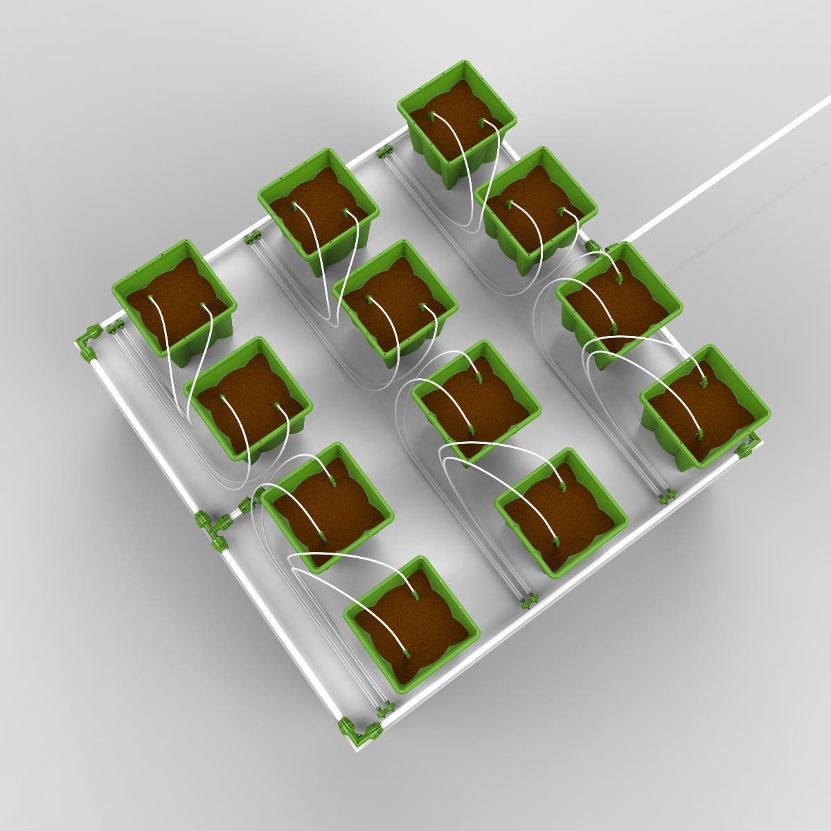 12 Plant Micro Drip Irrigation Kit w/ 2 Gal Pots