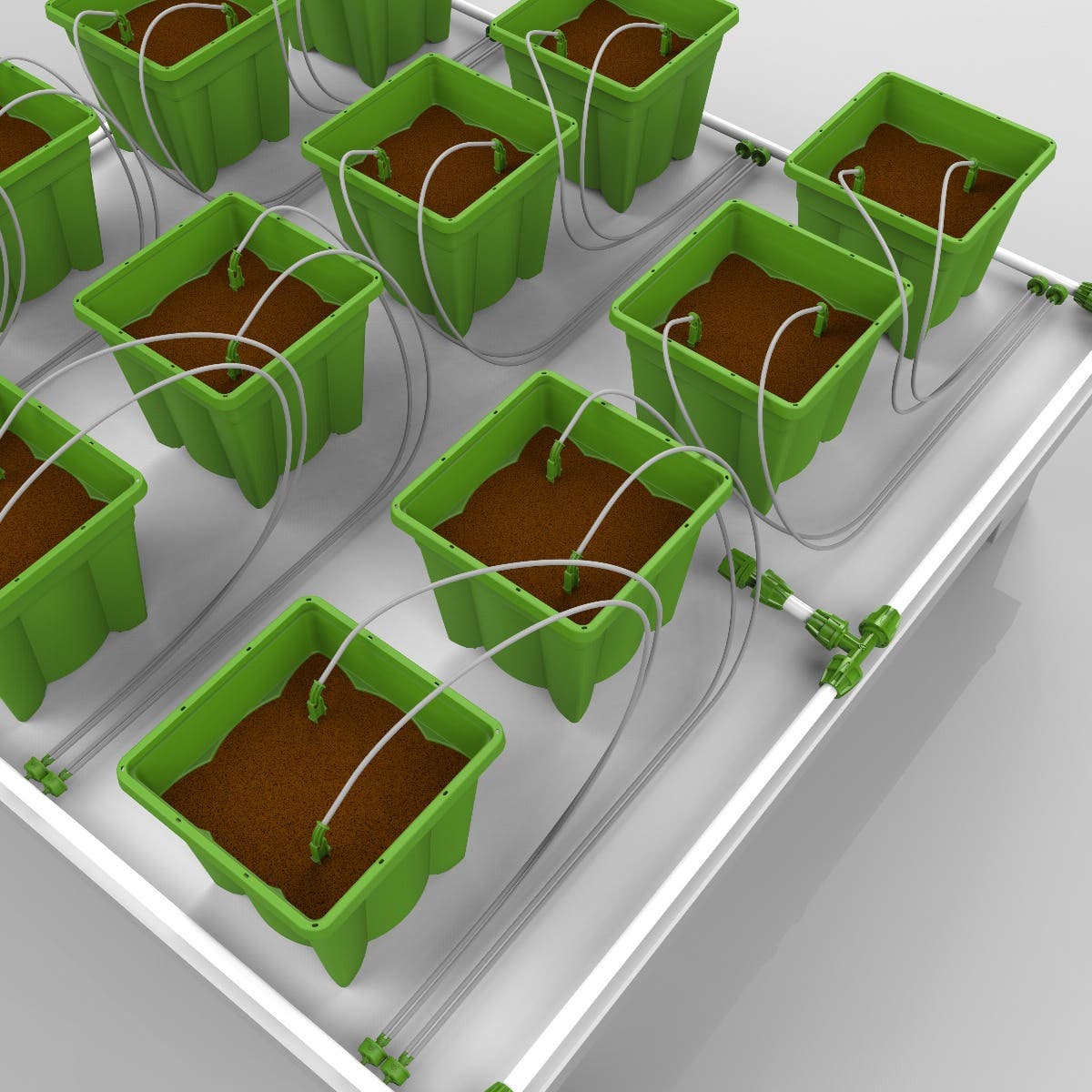 12 Plant Micro Drip Irrigation Kit w/ 2 Gal Pots