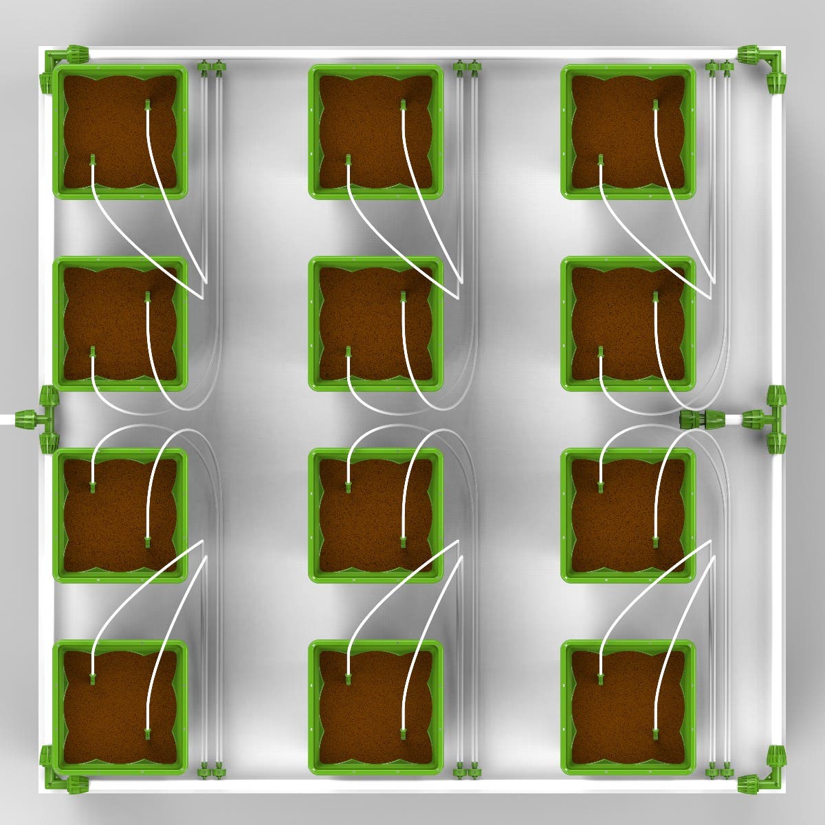 12 Plant Micro Drip Irrigation Kit w/ 2 Gal Pots