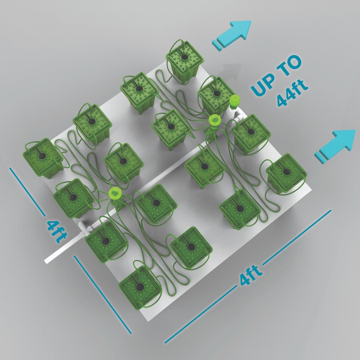 16 Plant FloraCap Irrigation Kit w/ 1 Gal Pots