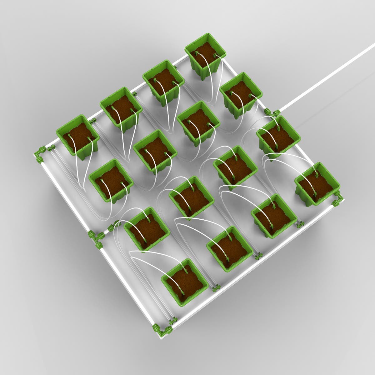 16 Plant Micro Drip Irrigation Kit w/ 1 Gal Pots