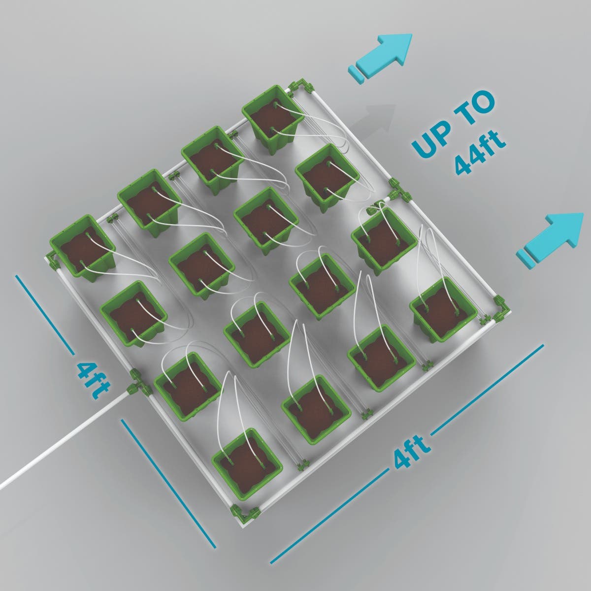 16 Plant Micro Drip Irrigation Kit w/ 1 Gal Pots