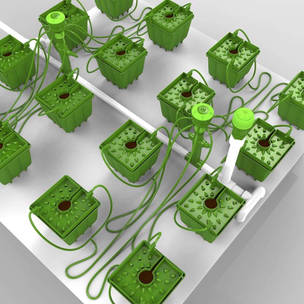 16 Plant FloraCap Irrigation Kit w/ 1/2 Gal Pots