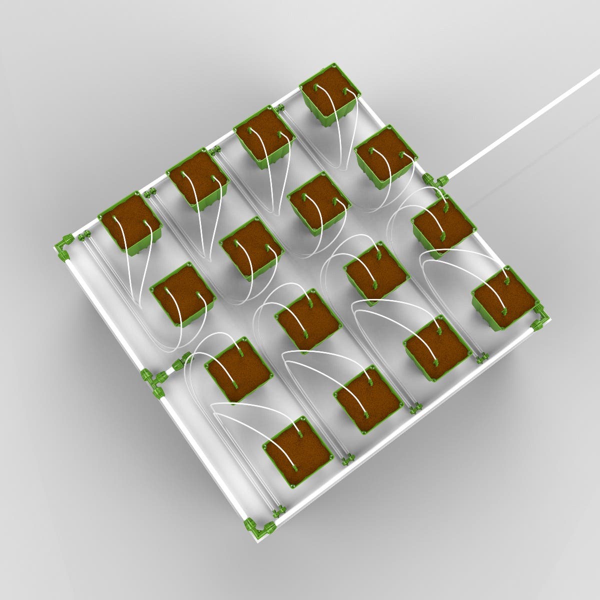 16 Plant Micro Drip Irrigation Kit w/ 1/2 Gal Pots