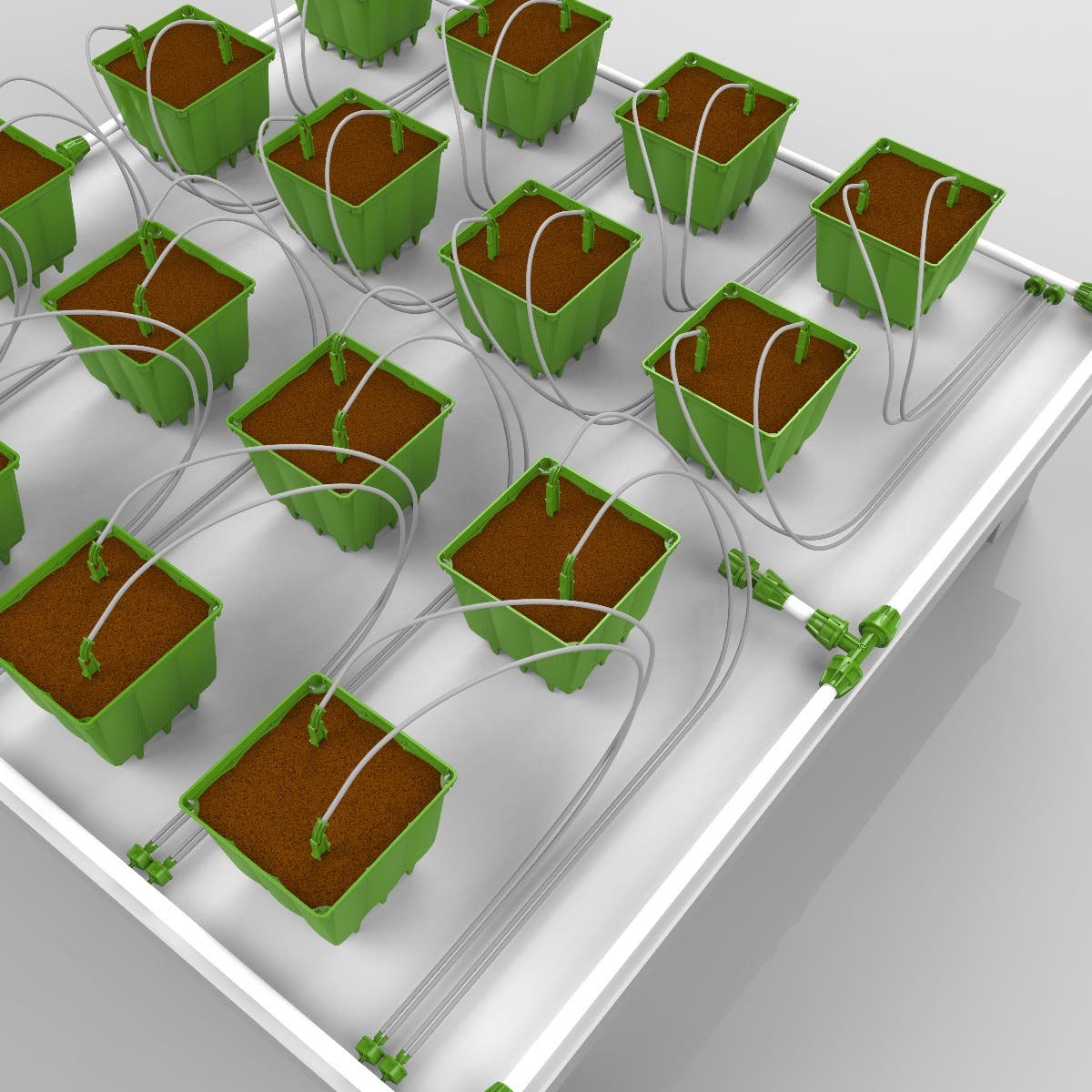 16 Plant Micro Drip Irrigation Kit w/ 1/2 Gal Pots