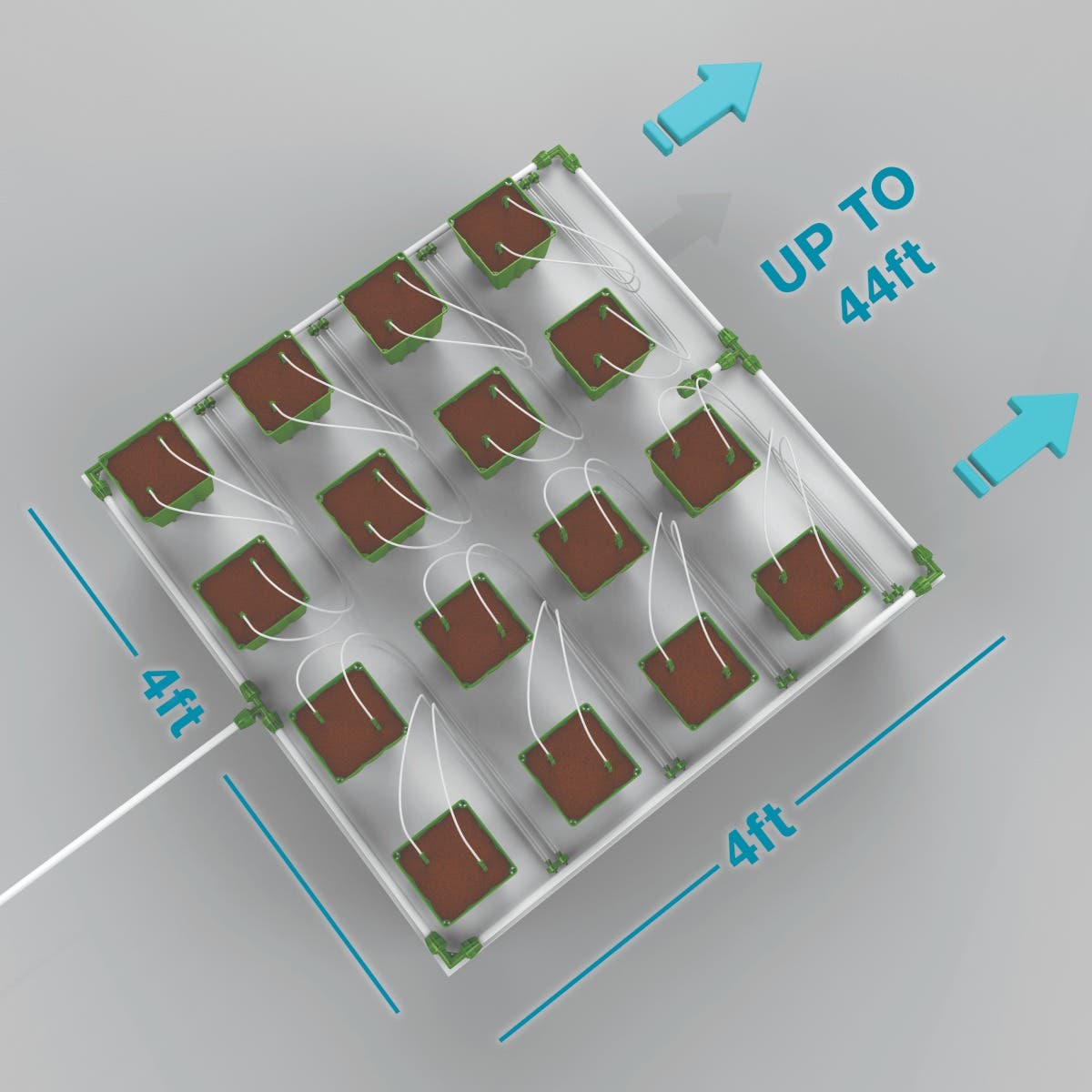 16 Plant Micro Drip Irrigation Kit w/ 1/2 Gal Pots