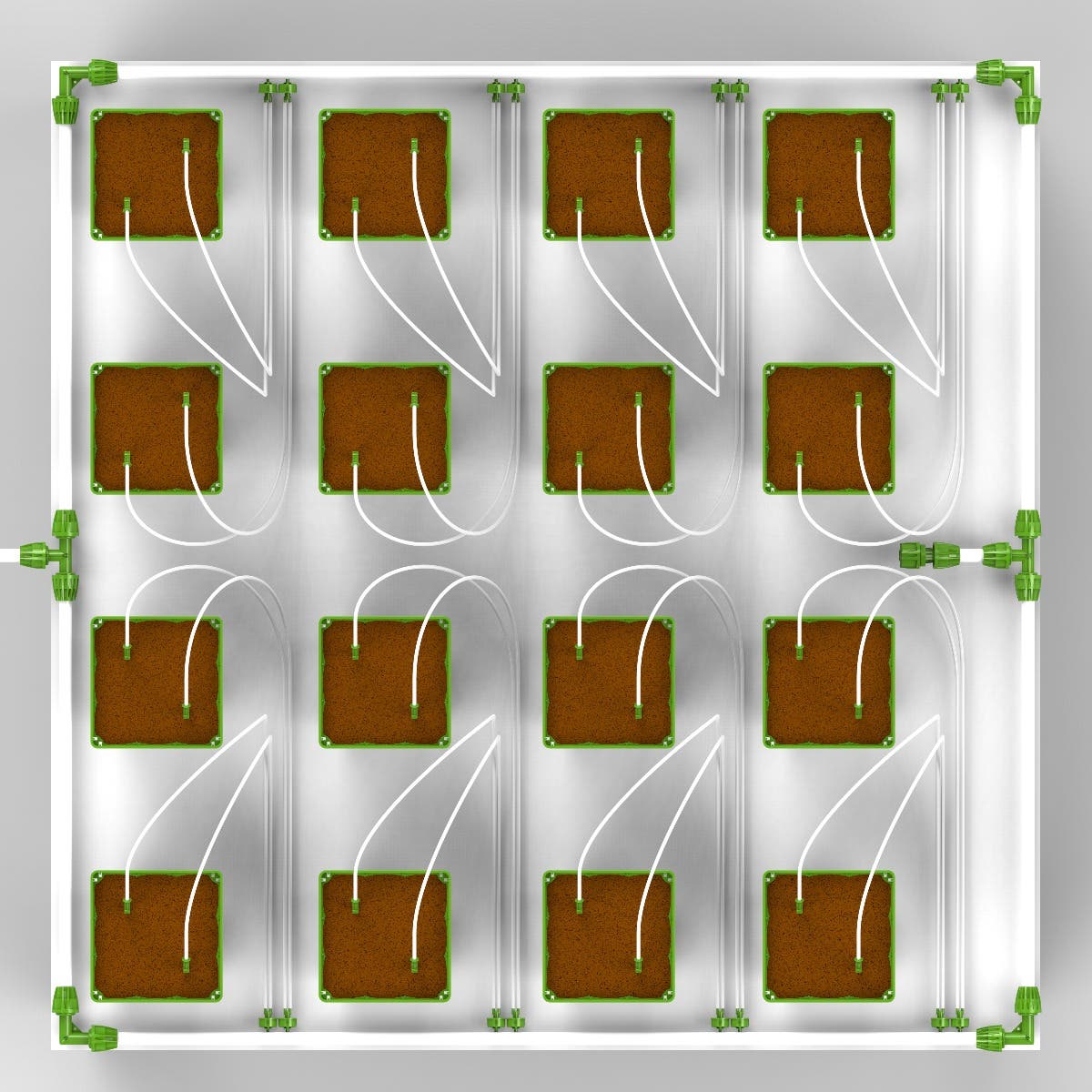 16 Plant Micro Drip Irrigation Kit w/ 1/2 Gal Pots