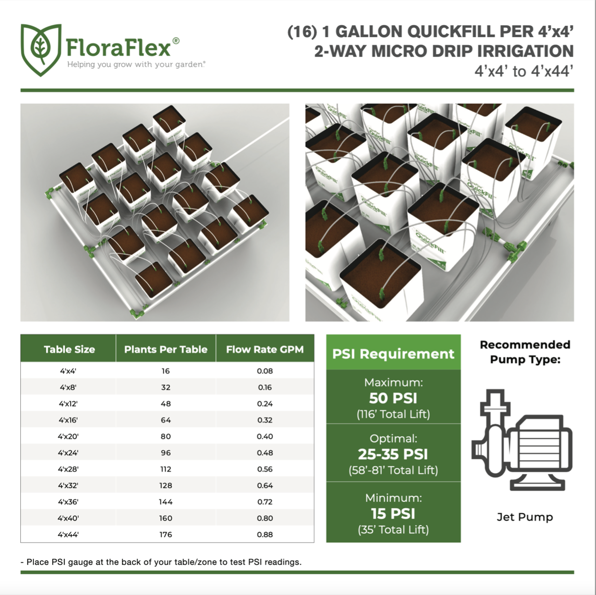16 Plant Micro Drip Irrigation Kit w/ 1 Gal QuickFill 60%