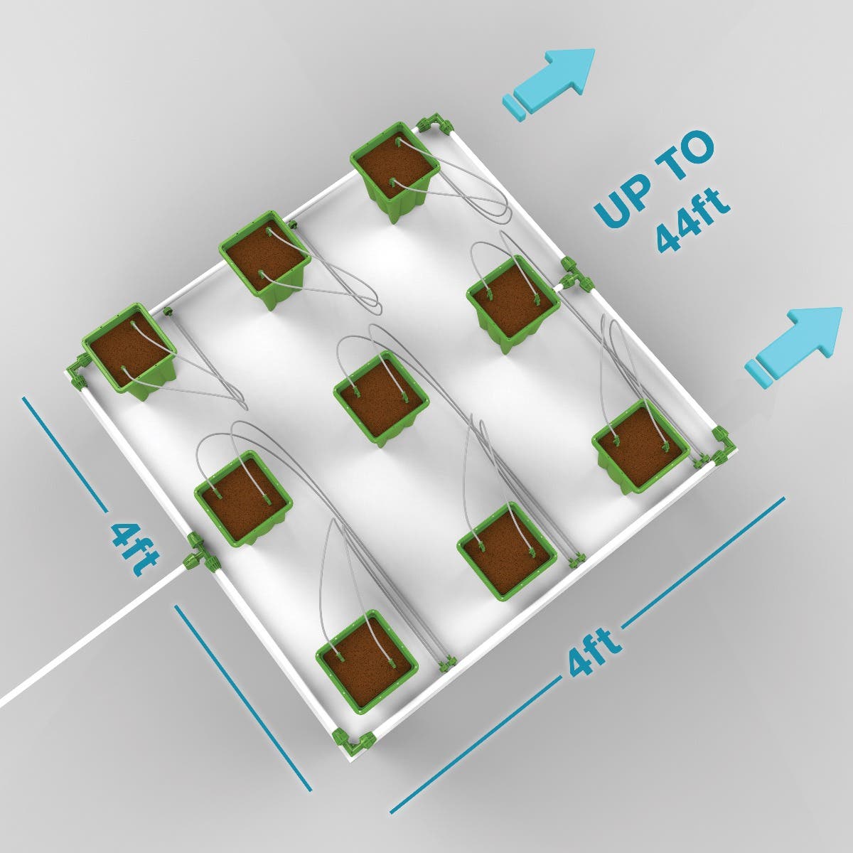 9 Plant Micro Drip Irrigation Kit w/ 1 Gal Pots