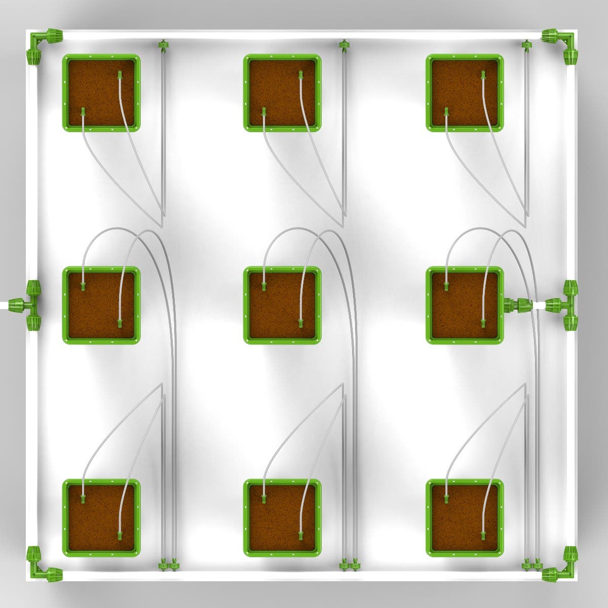 9 Plant Micro Drip Irrigation Kit w/ 1 Gal Pots