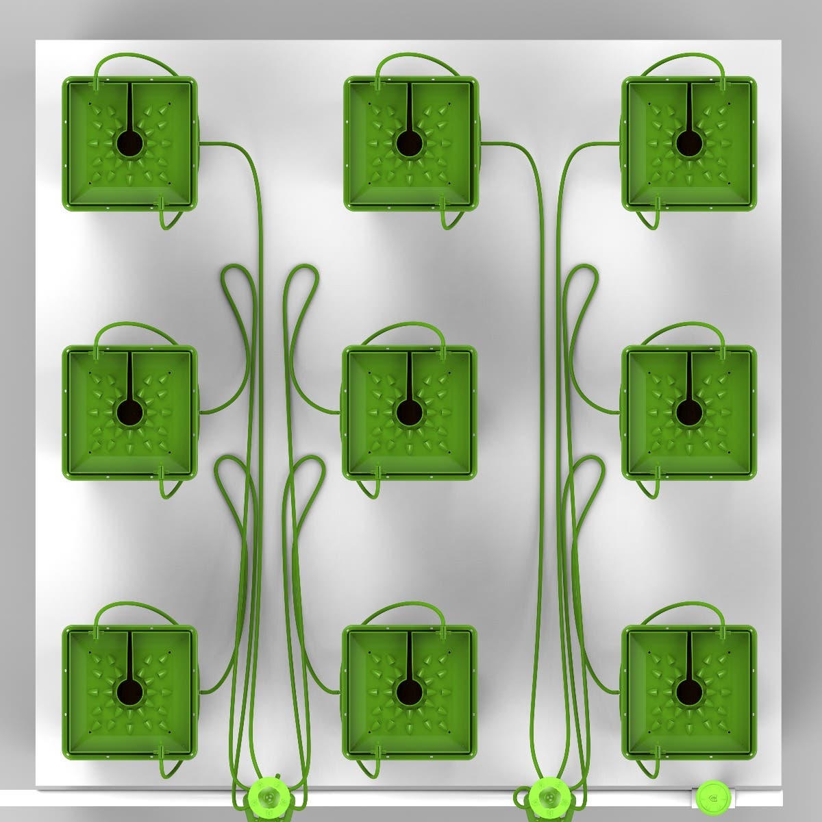 9 Plant FloraCap Irrigation Kit w/ 2 Gal Pots