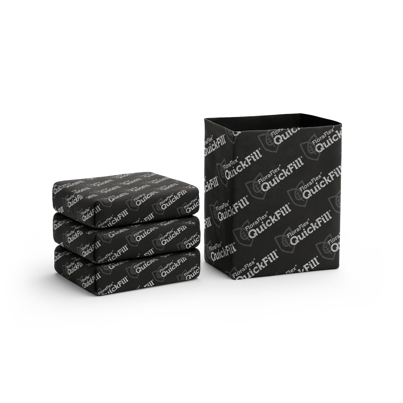 QuickFill 1 gallon O2 coco coir grow bag with breathable mesh sidewall