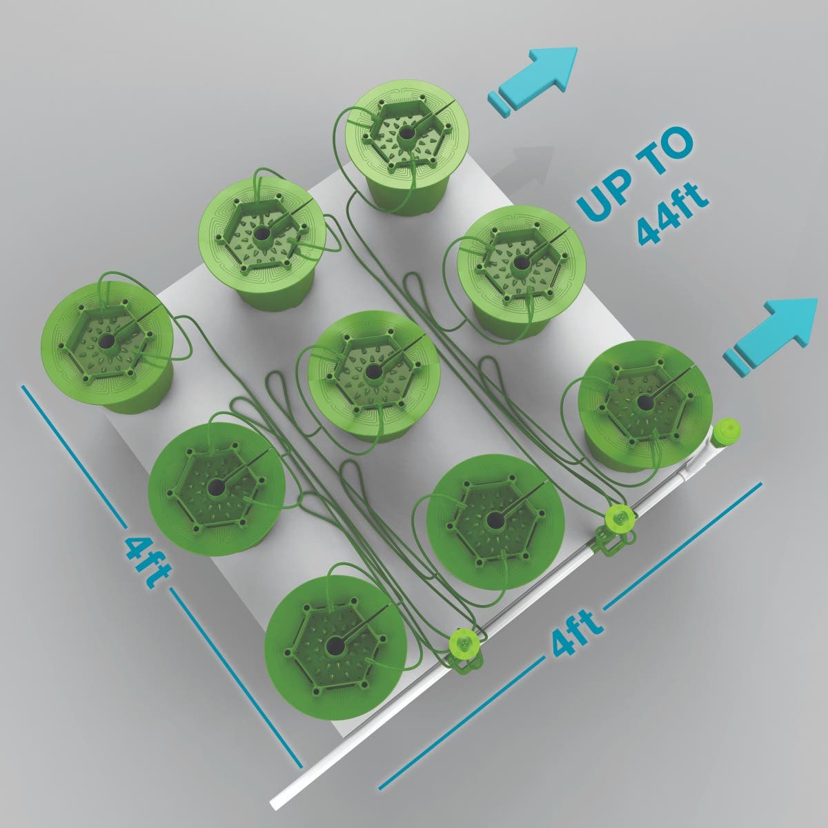9 Plant FloraCap Irrigation Kit w 3 Gal Pots