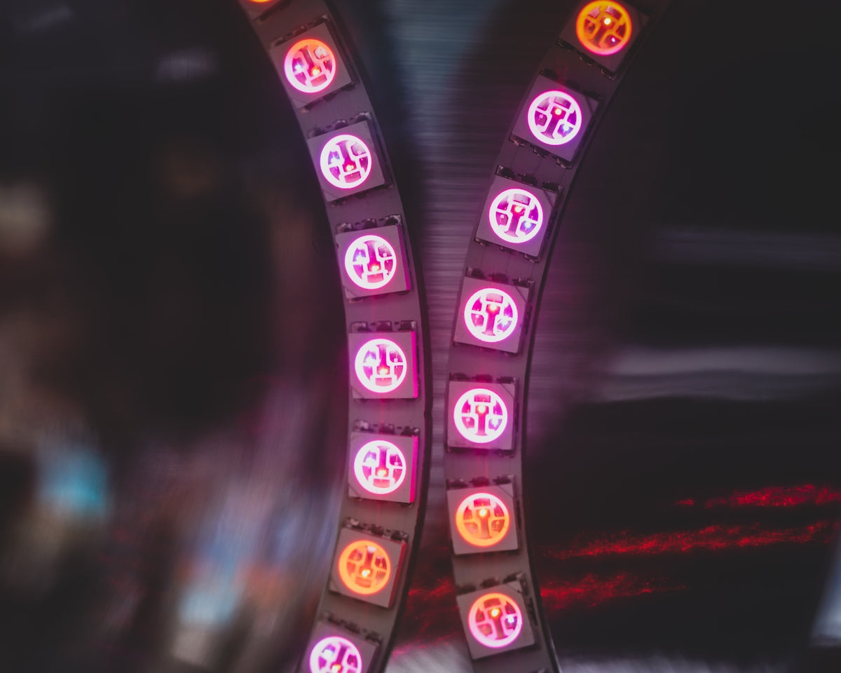 red and white lights in the dark