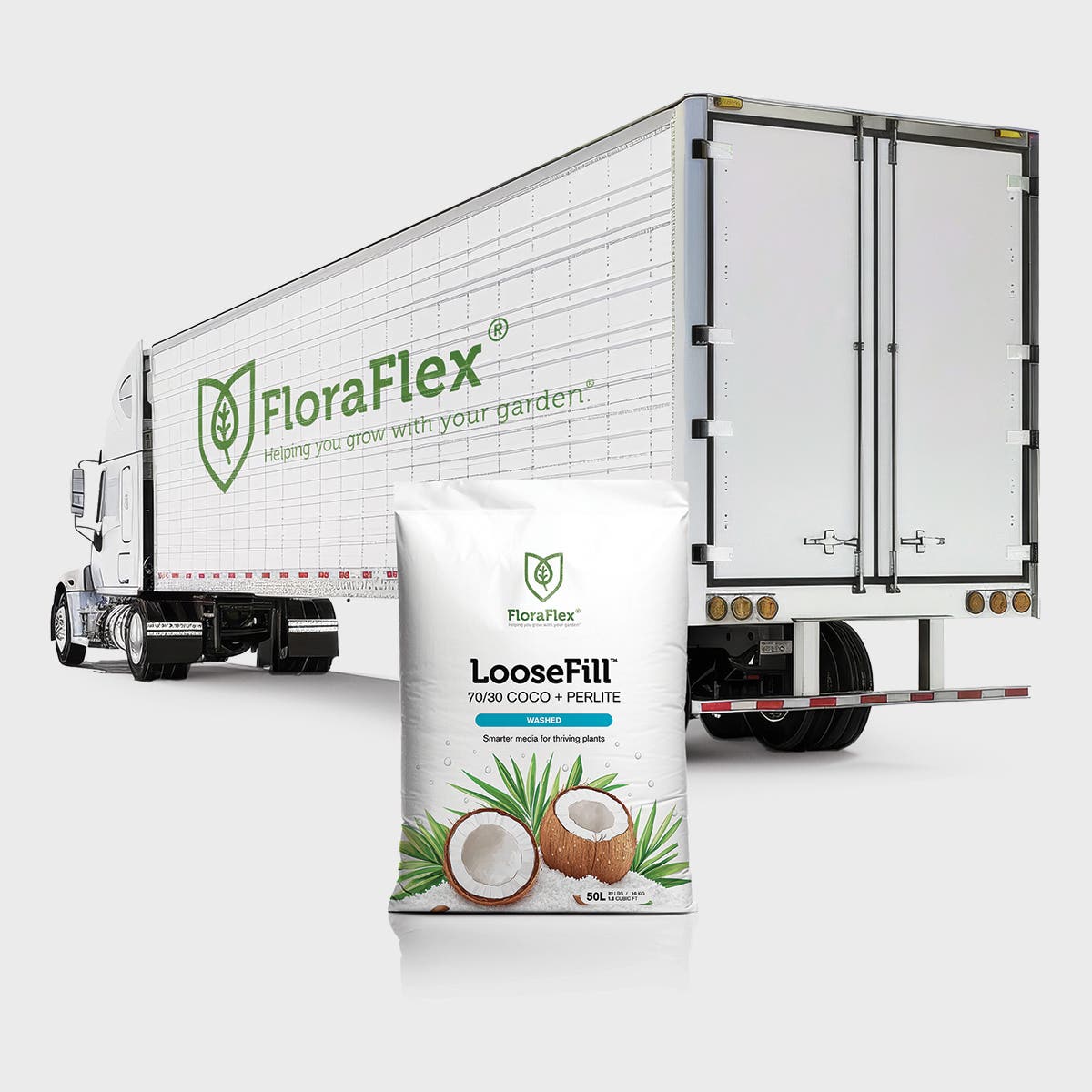 Washed 50L LooseFill™ Bag | 70/30 Coco + Perlite – FloraFlex