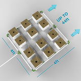 (12) 8" Wool per 4'X4' w/MicroDrip Irrigation (4'x4'-4x44') | Wool Cubes Not Included